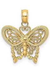 elegant butterfly yellow gold baby charm